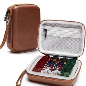 Brown Leather Guitar Pick Case
